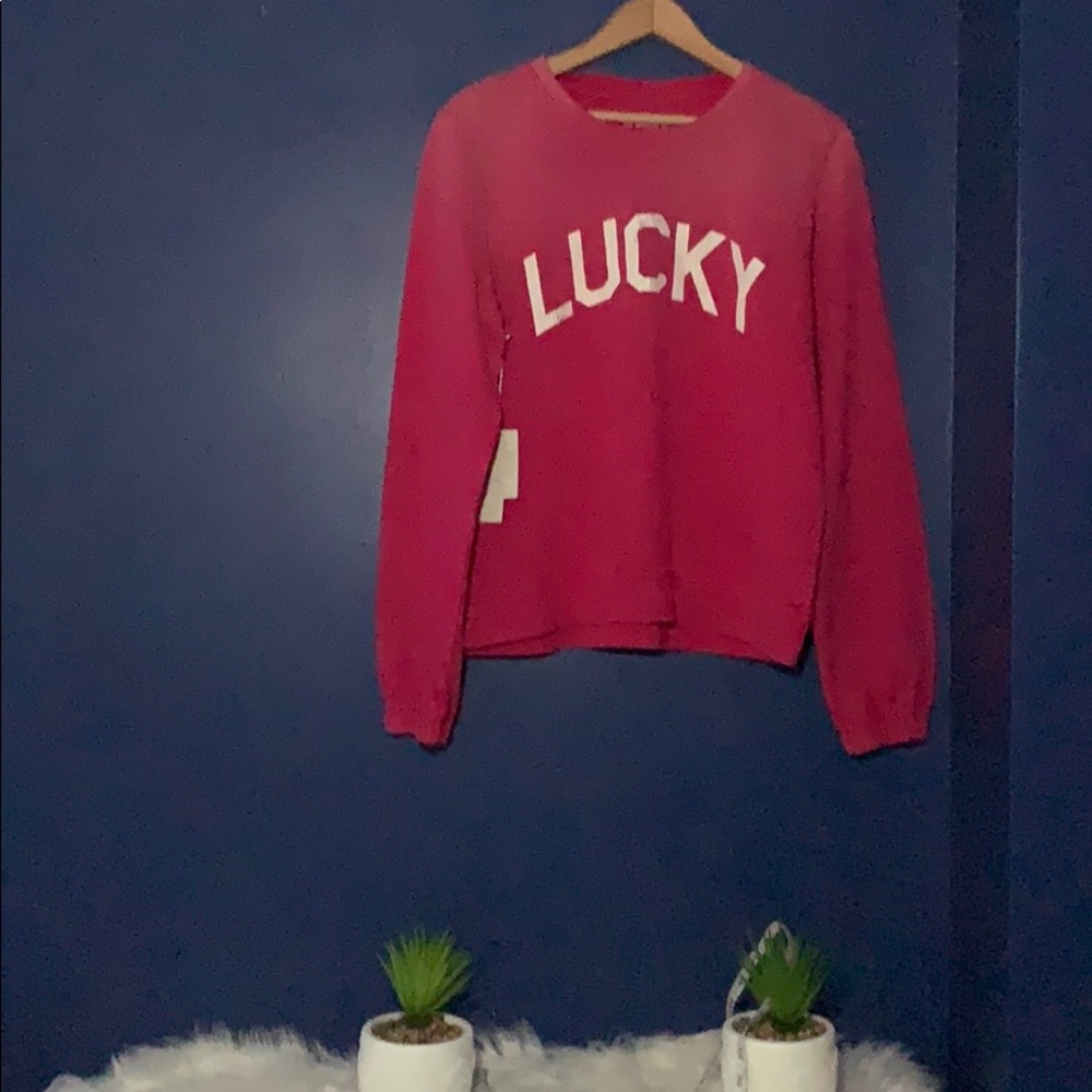 Lucky // ombré pink logo sweatshirt